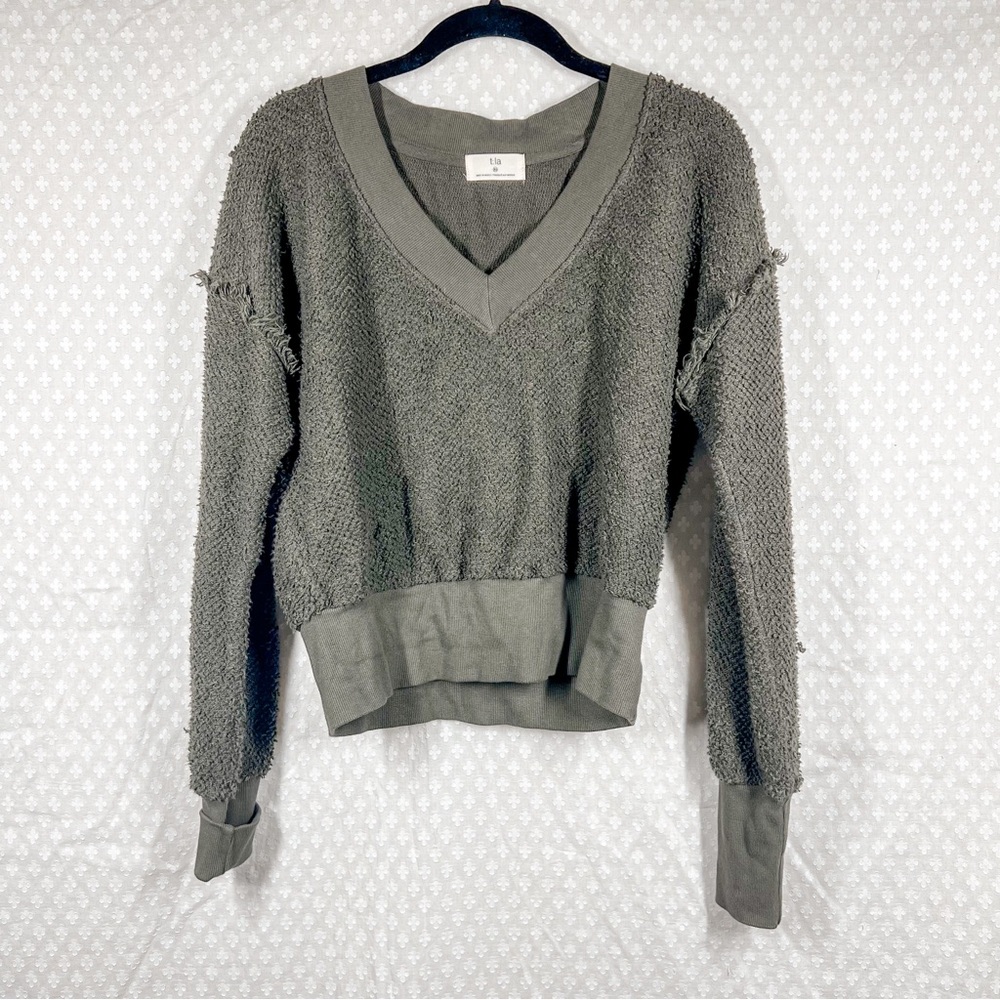 Anthropologie T.La Dark Green Zuri Knit Sweater - Picture 2 of 6